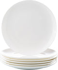 Fine Bone China Dessert Plates 6-Piece, Cake Plate, Side Plate 8 Inches, Fine Glaze With Pure White Color Sturdy and Durable, Thin Thickness and Light Weight, Microwave and Dishwasher Safe