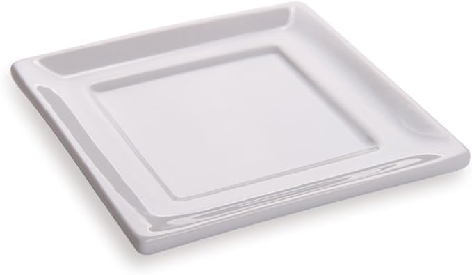 Restaurantware 3.5 Inch Appetizer Plates 10 Flat Square Plates - Glossy Finish Chip-Resistant White Porcelain Small Plates For Desserts Samples Or Tastings