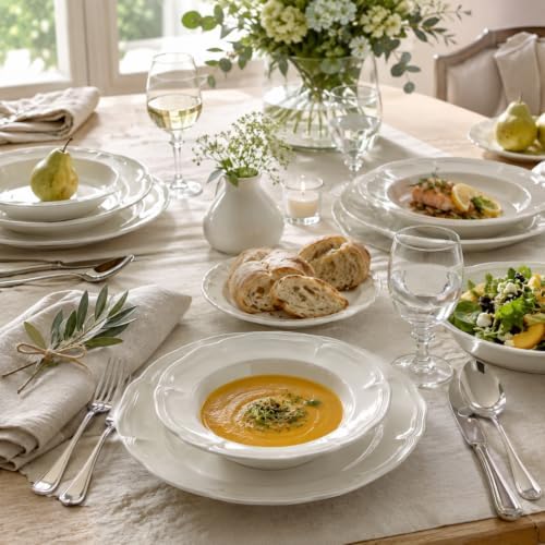 Villeroy & Boch Manoir 18 Piece Dinnerware Set, Creamy White - Image 6
