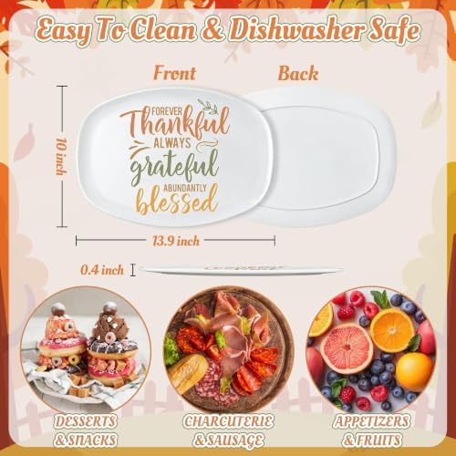 R HORSE Fall Thanksgiving Melamine Platter Gift, Reusable Serving Tray - Image 3