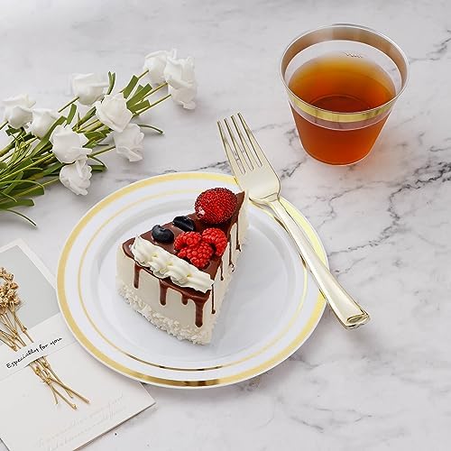 BESTVIP 900PCS Gold Dinnerware Set for 150 Guests, - Image 5