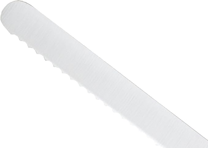 Mercer Culinary Millennia Color Handle Cutlery 8" Offset Bread Knife (Wavy Edge) Red