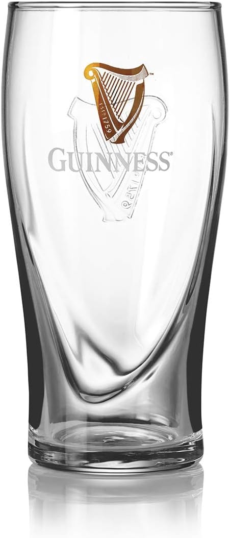 Guinness Gravity Official Beer Pint Glass | Large 20oz Pints Drinking Thick Beer Glasses Beer 20 oz Glasses