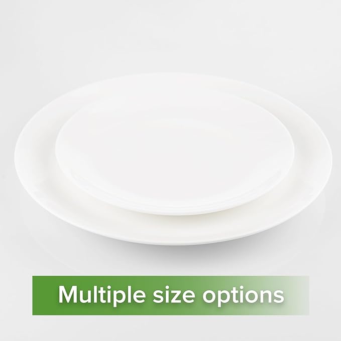 Fine Bone China Dessert Plates 6-Piece, Cake Plate, Side Plate 8 Inches, Fine Glaze With Pure White Color Sturdy and Durable, Thin Thickness and Light Weight, Microwave and Dishwasher Safe