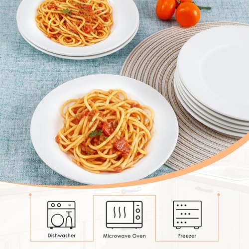 Set Of 12 7 Inch Porcelain Dessert Plates, White - Image 3