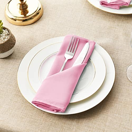 Hiasan Cloth Napkins Set of 6, 20 x 20 Inch, Pink - Image 3