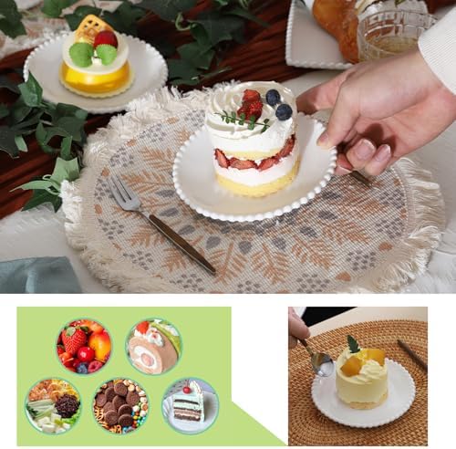 6 Inch Porcelain Dessert Plates, Round Mini Dinnerware Set of 18 - Image 4