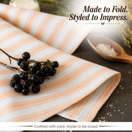 TWINY threads 4 Piece 100% Cotton Cloth Napkins, 18"x18", Mustard Yellow - Image 4