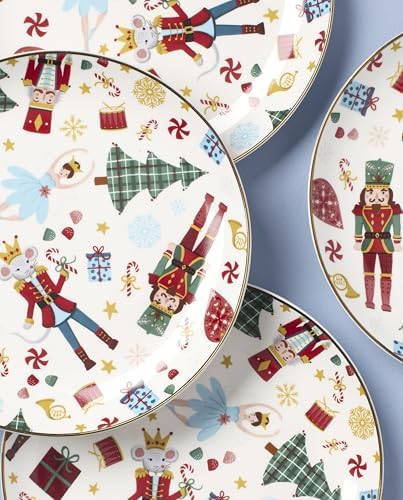 Lenox Nutcracker Ballet Christmas Accent Plates, Appetizer Plate Set for 4 - Image 3