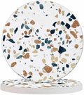 Colorful Terrazzo Mosaic Tile Drink Coaster Stone Texture Chaotic Dots Modern Artistic Style Beautiful Home Decor Diatomite Heat-Resistant Diatomite 4 Inch for Cold Drinks Wine Mugs Cups