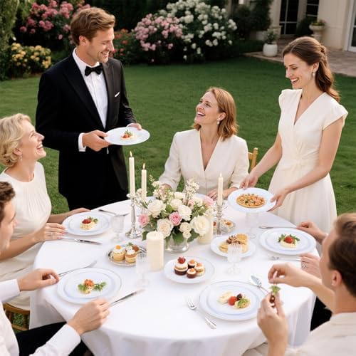 I00000 175 Pcs Silver Wedding Plastic Plates and Disposable Napkins Set - Image 2