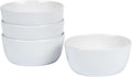 6inch Ceramic Bowl Sets,Stoneware Kitchen Bowl,Porcelain Bowls Set of 4 for Soup, Cereal, Oatmeal, Fruit, Rice - Dishwasher & Microwave Safe,White
