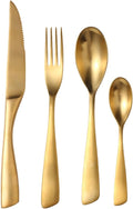 8 Piece Gold Silverware Set for 2,Modern Unique 18/10 Stainless Steel Flatware Cutlery Set, Eating Tableware Set,Vintage Luxury Style Cutlery Set for Home Restaurant Wedding Party