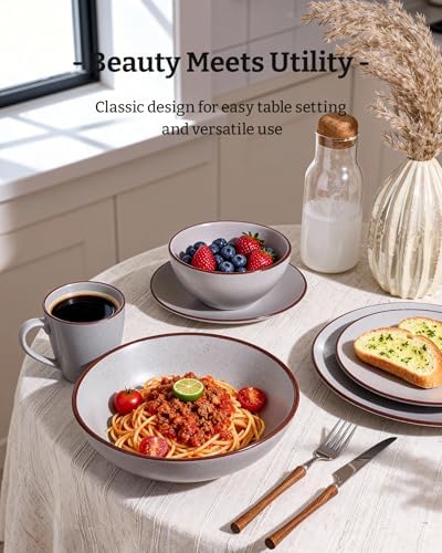Famiware Venus Dinnerware Sets with Mugs, Ceramic Plates and Bowls for 4 - Image 3