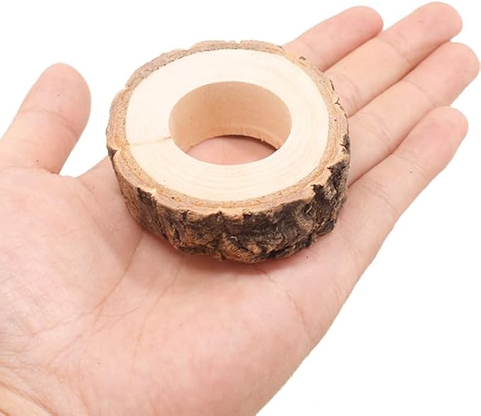 Rustic Wooden Napkin Rings,Handmade Creative Napkin Round Holder for Dinner Table & Wedding Party Decoration Napkin Rings (10)