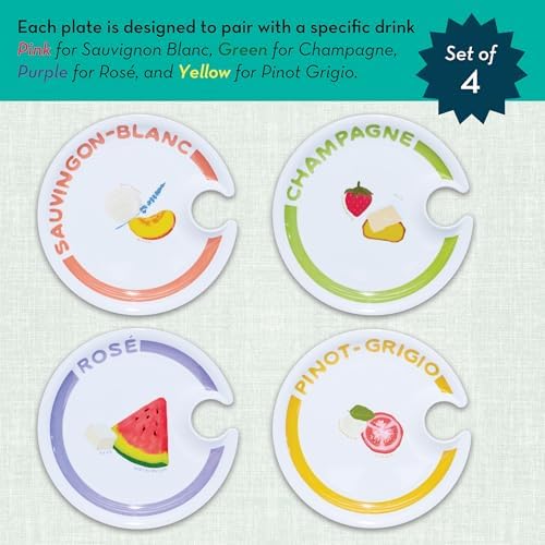 Sophistiplate Melamine Appetizer Plates with Wine Glass Holder by Meg Quinn – Charcuterie Accessories, Wine & Cheese Gifts for Entertaining - Image 3