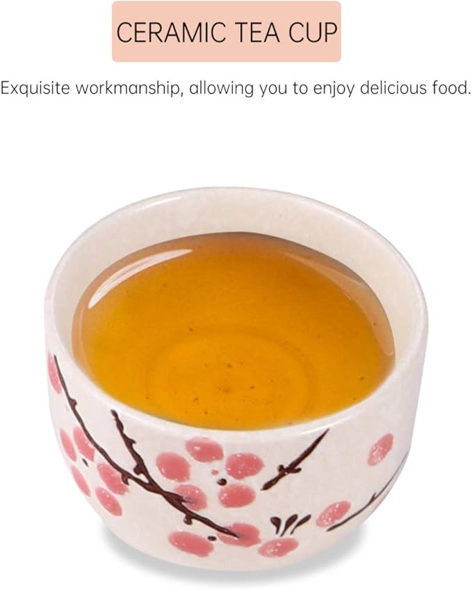 Hemoton Japanese Tableware Set for Single Person - 7-Piece Ceramic Dinnerware with Bowl Plate Cup Spoon and Chopsticks Floral Design Practical Household Tableware 7.08X7.08X1.18 Inches