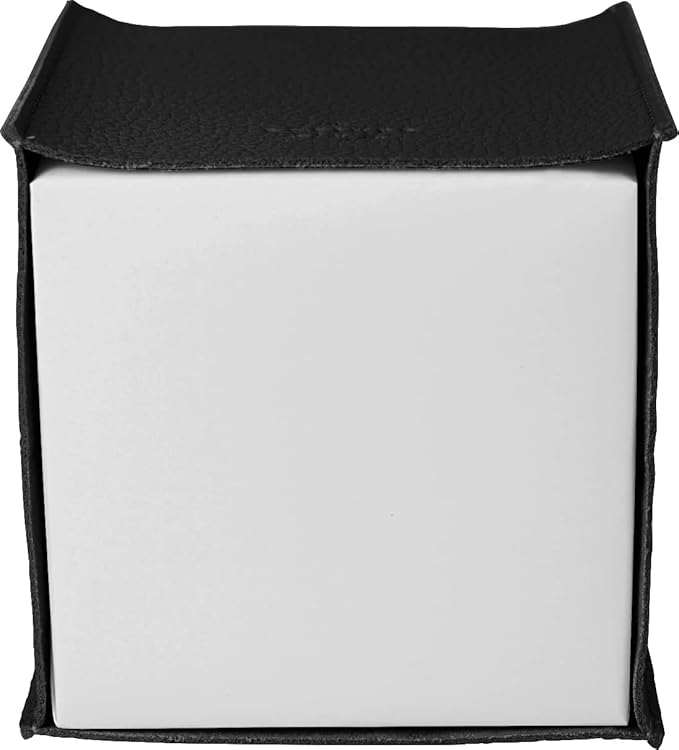 carrotez Tissue Box Cover, [Refined] Modern PU Leather Square Tissue Box Holder - Decorative Holder/Organizer for Bathroom Vanity Countertop, Night Stands, Office Desk & Car 5X5X5 - Black