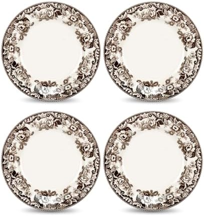 Spode Delamere Bread & Butter Plates, Set of 4 – 6.5 Inch Fine Earthenware Dish for Bread, Rolls & Biscuits, Microwave, Dishwasher, Freezer & Warm Oven Safe – English Country Tableware Made in England by Spode