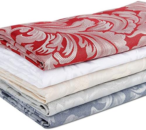 EHouseHome Damask Jacquard Cloth Napkins Waterproof Spillproof Polyester Fabric Napkins,Silver Grey,Set of 4, 17 x 17 Inch - Image 3