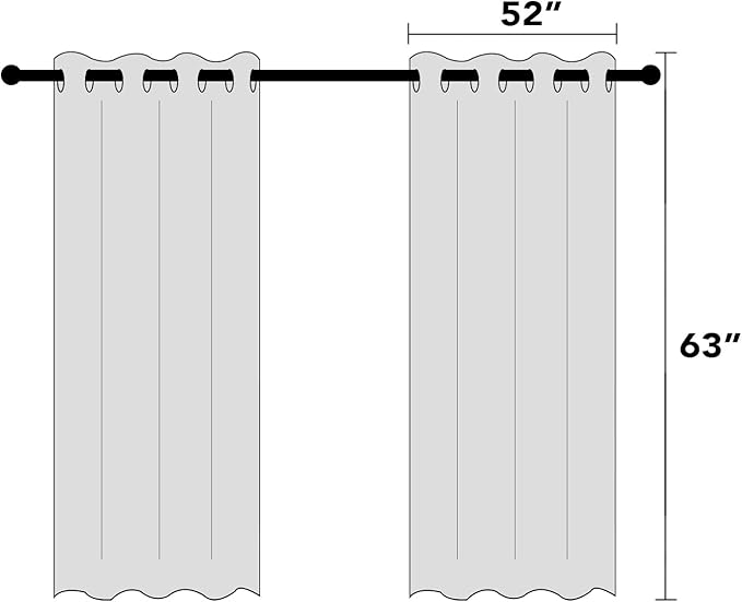 PrinceDeco Blackout Curtains 63 Inch Length 100% Blackout Linen Curtains with White Liner Thermal Insulated Textured Blackout Curtains for Windows 2 Panels Set,52" W x 63" L,Green Bay