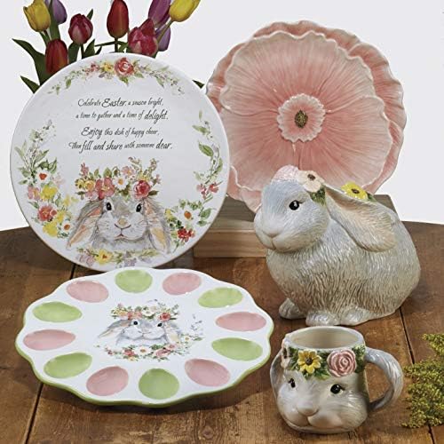 Sweet Bunny 6" Canape/Snack Plates, Assorted Designs, Set of 4 (Pack of 2) - Image 5