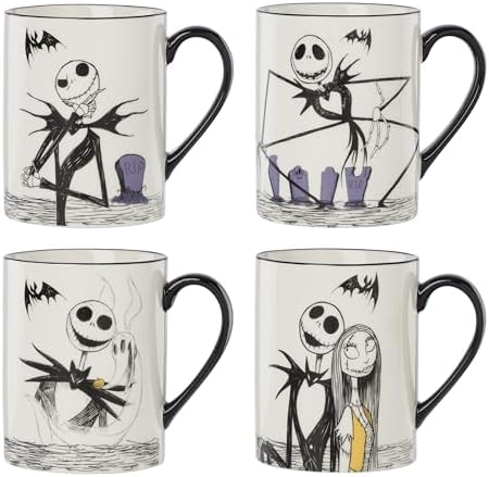 Lenox Nightmare Before Christmas Porcelain Halloween Mug Set for 4 by Lenox
