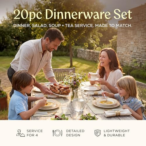 Joseph Sedgh Collection Golden Greek Key Bone China Dinnerware Set, 20-Piece - Image 2