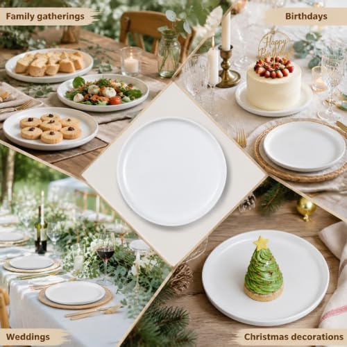 4 Pack Matte Ceramic Dessert Plates, 6 Inch White Appetizer Plates - Image 7