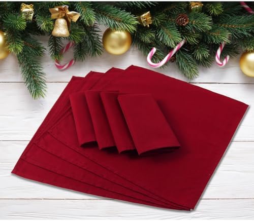 Red Cloth Napkins Set of 8,Washable,Absorbent(Burgundy) - Image 2
