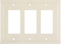 Henne Bery Modern Edge Decorative Wall Plate Switch Plate Outlet Cover, Durable Solid Zinc Alloy (Triple Decorator, Light Almond)