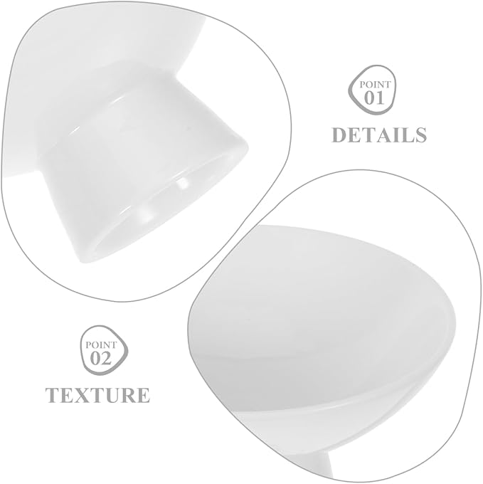 2Pcs Small White Pedestal Bowls Ceramic Footed Fruit Bowl 4.9 x 4.13Inch 2 Sizes