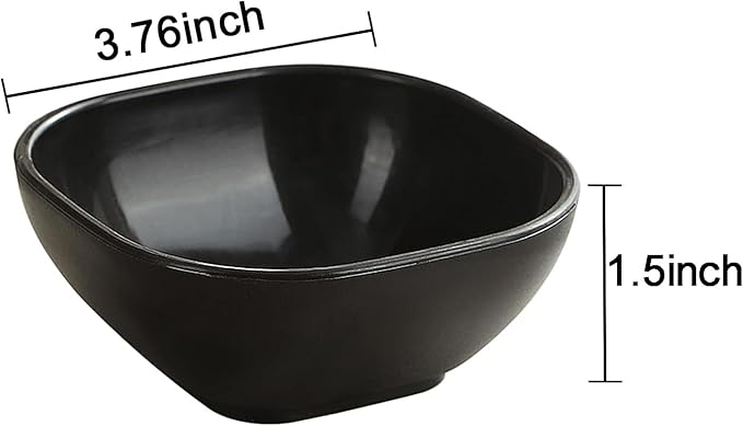 20 Pack Small Bowls, 4.5 OZ Wheat Straw Soy Sauce Dishes, Unbreakable Dessert Bowls,Dipping Sauce Cups, Mini Prep Bowls,Snacks, Sauce Ketchup, BBQ (Black)