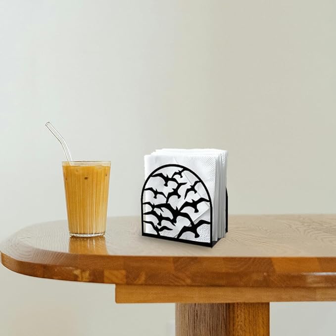 Flock of Birds Decorative Black Metal Napkin Holder for Table, 5.3" x 4.9" x 1.9" Animal Birds Standing Napkin Holder for Home Kitchen Restaurant Picnic Party Coffee Bar Dining Room