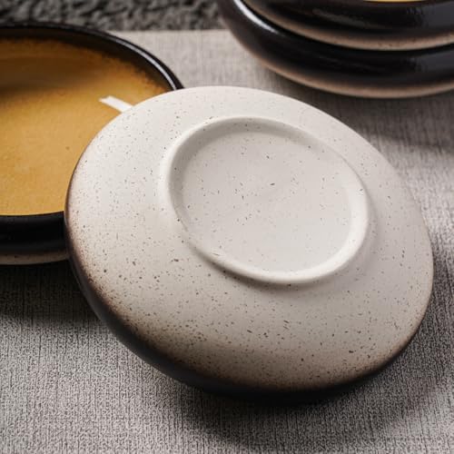 Uaral Japanese Salad Plate,Plates and Bowls Set,Stoneware Dish Set,Appetizer Plates Set of 4,5.5inch,14oz(Crack Green) - Image 5