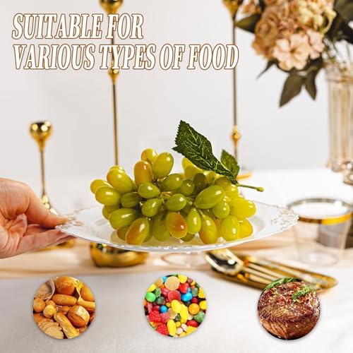 350PCS Gold Plastic Plates, Dinnerware Sets for 50 Guests - Image 5