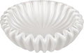 Small Ceramic Bowl Ivory Decorative Bowl, Modern Home Decor Centerpiece 6 Inches Key Jewelry Ruffle Fluted Scalloped Bowl