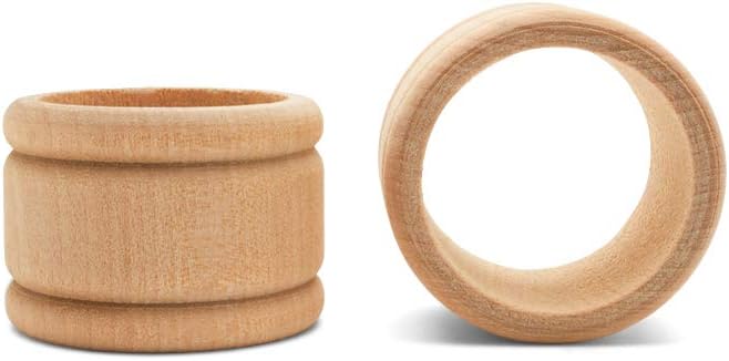Vintage Unfinished Wood Napkin Rings Set of 12, 1-3/4 inch Unfinished Wooden Napkin Rings for Crafts & Table Decor, by Woodpeckers