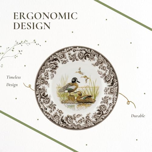 Spode – Woodland Woodland Salad Plate - Blue-Winged Teal - Brown/White - Image 6