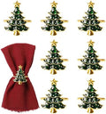 Christmas Napkin Rings Set of 8, Green Christmas Tree Metal Napkin Rings Holder Suitable for Christmas Thanksgiving Festival Holiday Table Dinner Decorations by FEKIDO