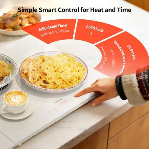 ODSD Food Warmers for Parties Buffet, 47"x15" Extra-Long Food Warming Tray - Image 4