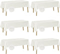 Fokitut 6 Pack Waterproof Rectangle Tablecloth, 60x102 Inch, Stain Resistant and Wrinkle Polyester Table Cloth, Fabric Table Cover for Kitchen Dining, Wedding, Party, Holiday Dinner-Ivory