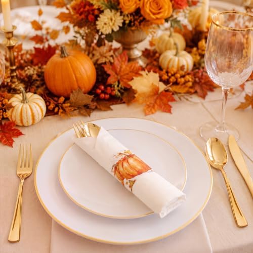Supernal 60Pack Pre Rolled Gold Plastic Silverware Set for Thanksgiving - Image 7
