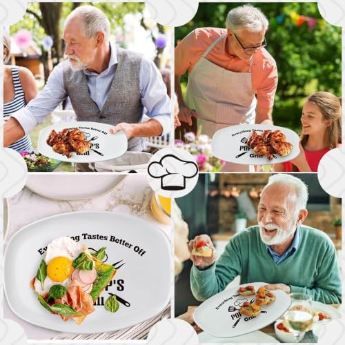 R HORSE Melamine Grill Platter Gift, BBQ White Oval Serving Tray Plate - Image 2