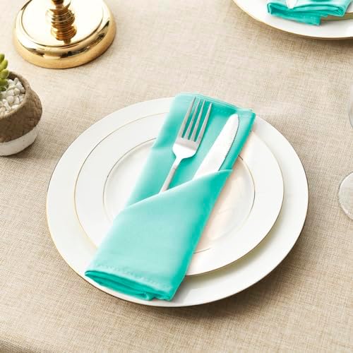 Hiasan Cloth Napkins Set of 6, 20 x 20 Inch, Aqua - Image 3