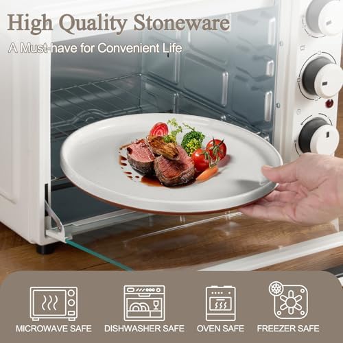 LIANYU Stoneware Dinnerware Set Service for 6, 18 PCS Plates and Bowls Set - Image 4