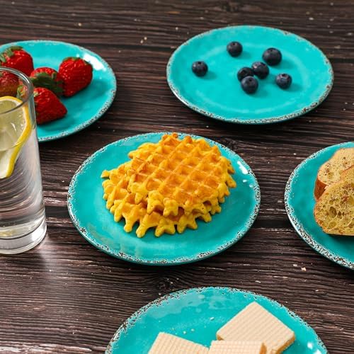 Farmhouse Melamine 6 Inch Appetizer plate, Small Serving Dinnerware/Snack/Party/Kitchen/Dinner/Dessert Plates, Set of 8, White - Image 6