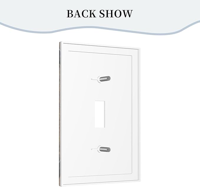 Decorative Light Switch Cover Rustic Barn Door Vintage Country Wood Board 1 Gang Wall Plate Cover Single Toggle Outlet Covers Switchplate Electrical Faceplate for Farmhouse Cabin Decor（2 Pack）