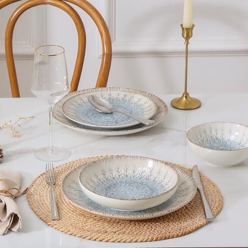 DOMICREVERY Ceramic Dinnerware Sets for 6, 24 pcs Plates and Bowls Sets - Image 7