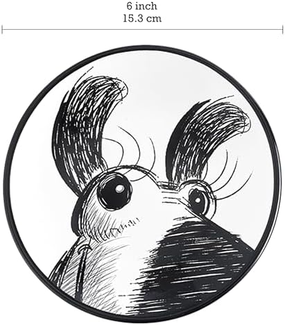 Bico Doodle Pawtrait Ceramic Appetizer Plates Set of 6, 6 Inch Small Dessert Plates for Snacks, Salad, Tablescape, Microwave and Dishwasher Safe, Gift for Housewarming and Thanksgiving - Image 2